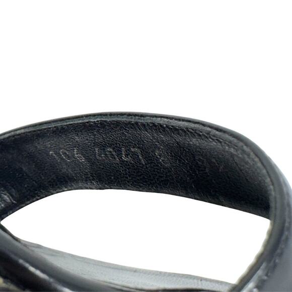 Gucci GG Logo Monogram Supreme Guccissima Black Canvas Leather Heels Sandals 9.5 - Picture 9 of 11